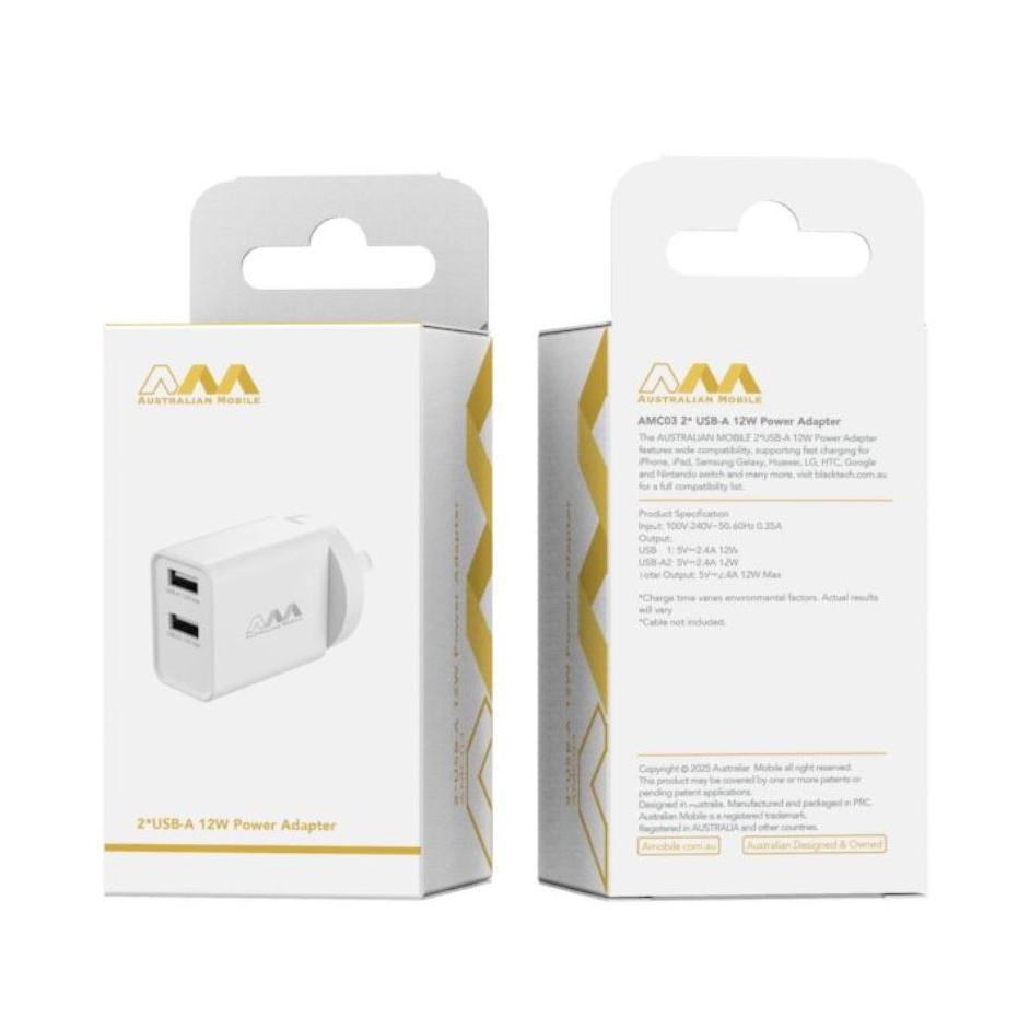 Australian mobile AMC03 USB-A 12W Power Adapter - SAA APPROVED-Case & Gear - phoneguy.com.au-www.PhoneGuy.com.au