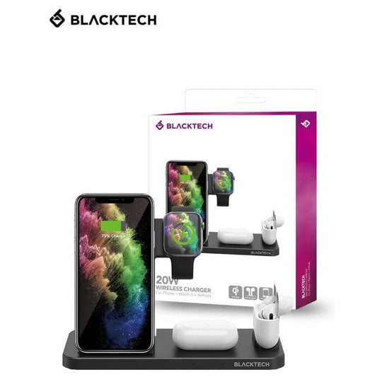 BLACKTECH 4 in 1 20W Wireless Charger - Black-Charging - Wireless Chargers-Blacktech-www.PhoneGuy.com.au