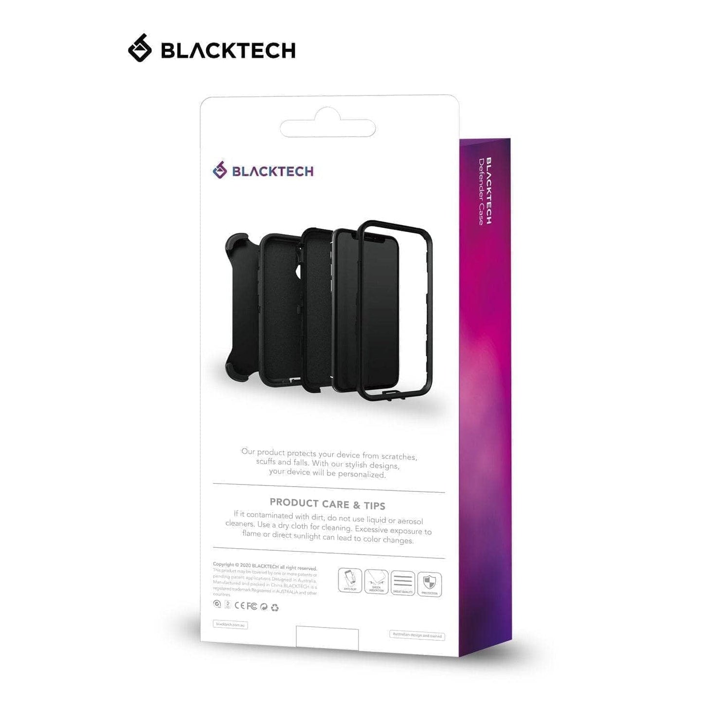 BLACKTECH Defender with Separable Clip for iPhone 16 Pro Max/ 15 Pro/ 14 Pro-Phone Case-BLACKTECH-www.PhoneGuy.com.au