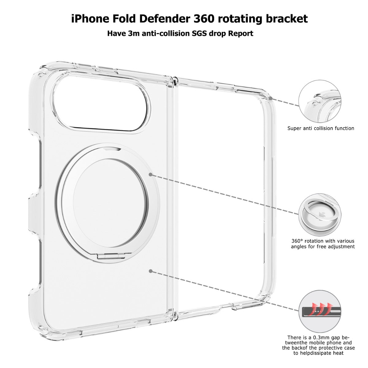 BLACKTECH F3 Stay Clear Ring Case for iPhone Duo (MagSafe Compatible) - Clear-Phone Case-Case & Gear - phoneguy.com.au-www.PhoneGuy.com.au