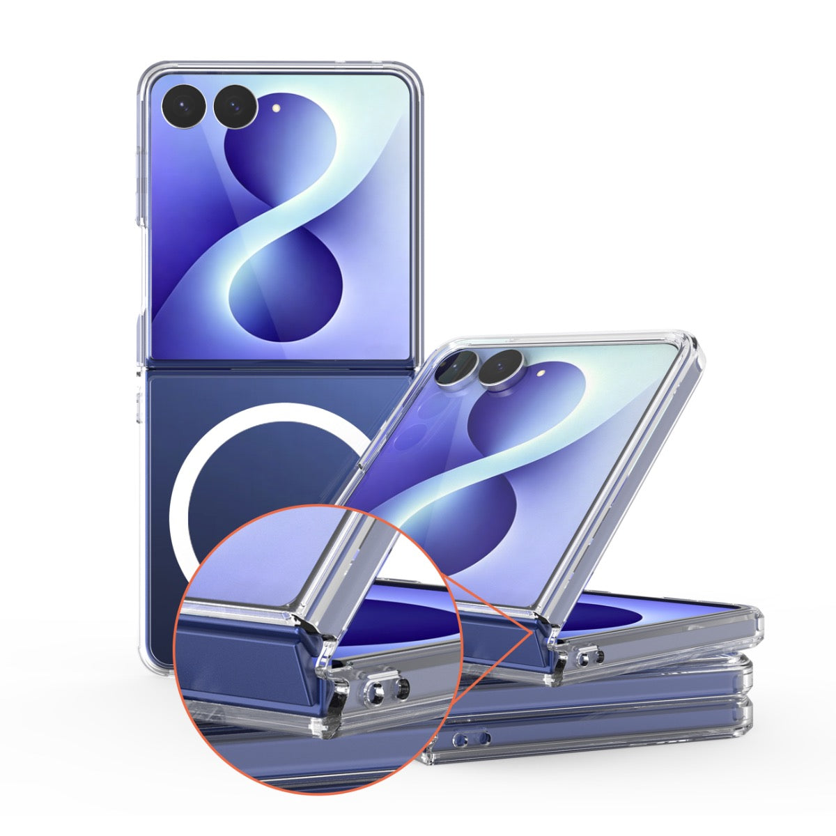BLACKTECH Mag Case for Samsung Galaxy Z Flip 7 / Z Flip 8 (MagSafe Compatible) - Clear - Case & Gear - phoneguy.com.au