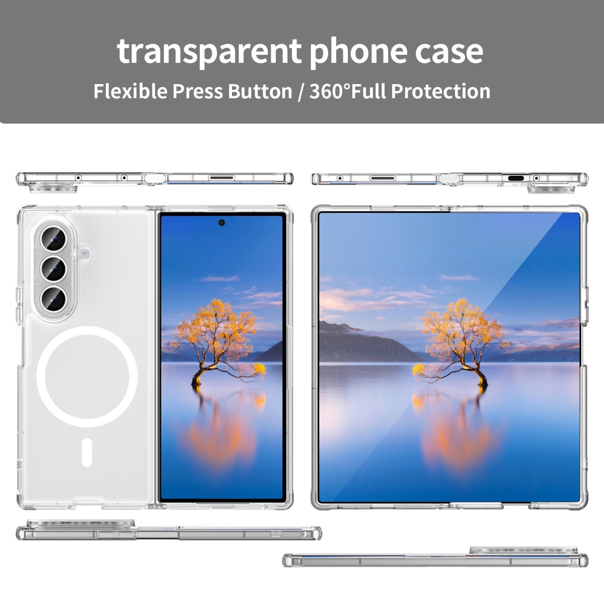 BLACKTECH Mag Case for Samsung Galaxy Z Fold 8 Ultra (MagSafe Compatible) - Clear - Case & Gear - phoneguy.com.au