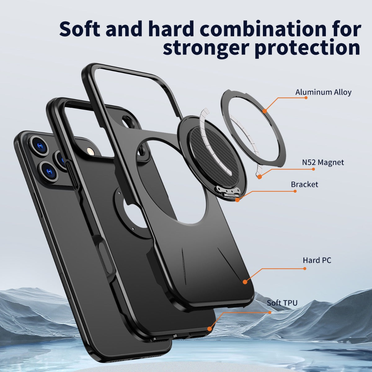BLACKTECH Sentinel X Ring Case for Samsung Galaxy A27 (MagSafe Compatible) - Black - Case & Gear - phoneguy.com.au