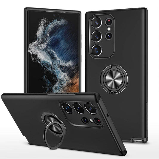 BLACKTECH Slim Style Magnetic Ring Stand Case for Google Pixel 9 / 9 Pro - Black-Case & Gear - phoneguy.com.au-www.PhoneGuy.com.au