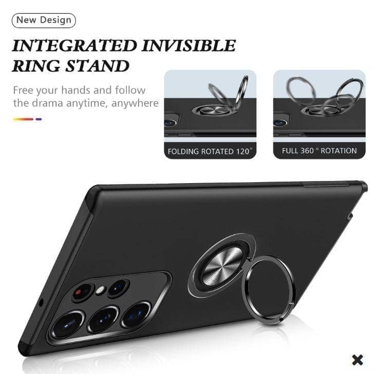 BLACKTECH Slim Style Magnetic Ring Stand case for Samsung A15/ A35/ A55-Case & Gear - phoneguy.com.au-www.PhoneGuy.com.au