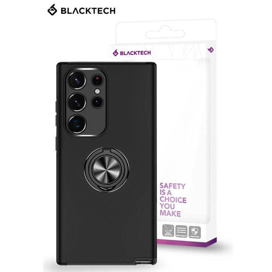 BLACKTECH Slim Style Magnetic Ring Stand for Samsung Galaxy S25 Ultra/ S25 Edge/ S25 - Black-Case & Gear - phoneguy.com.au-www.PhoneGuy.com.au