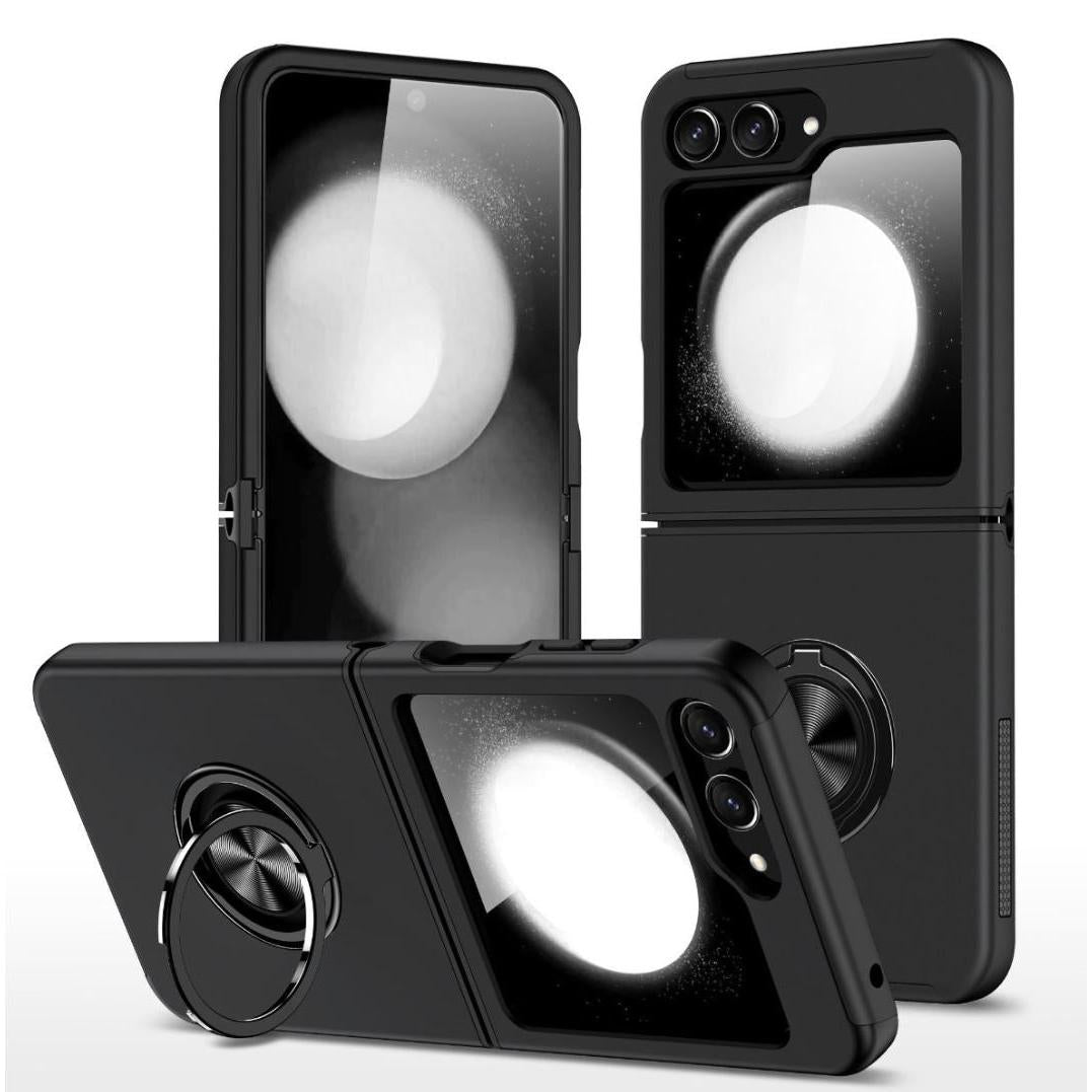 BLACKTECH Slim Style Magnetic Ring Stand for Samsung Galaxy Z Flip 6 / 7 FE - Black-Case & Gear - phoneguy.com.au-www.PhoneGuy.com.au