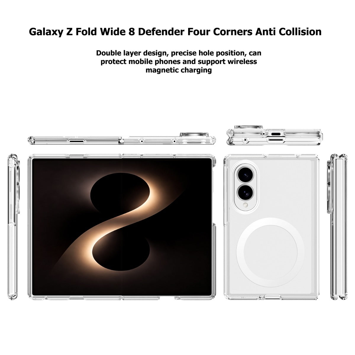 BLACKTECH Stay Clear Case for Samsung Galaxy Z Fold 8 (MagSafe Compatible) - Clear - Case & Gear - phoneguy.com.au