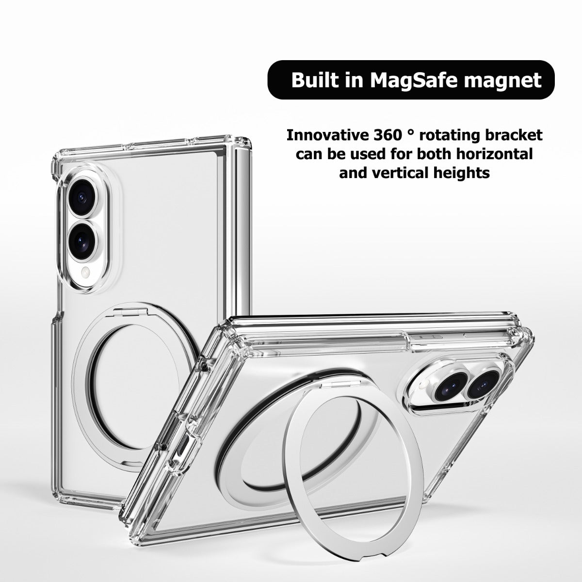 BLACKTECH Stay Clear Ring Case for Samsung Galaxy Z Fold 8 (MagSafe Compatible) - Clear - Case & Gear - phoneguy.com.au