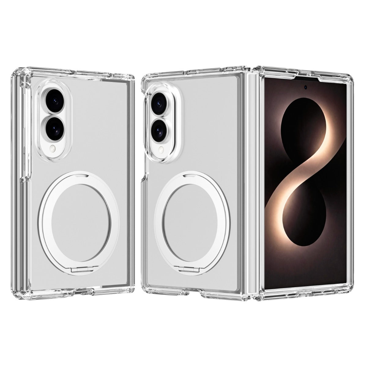 BLACKTECH Stay Clear Ring Case for Samsung Galaxy Z Fold 8 (MagSafe Compatible) - Clear - Case & Gear - phoneguy.com.au