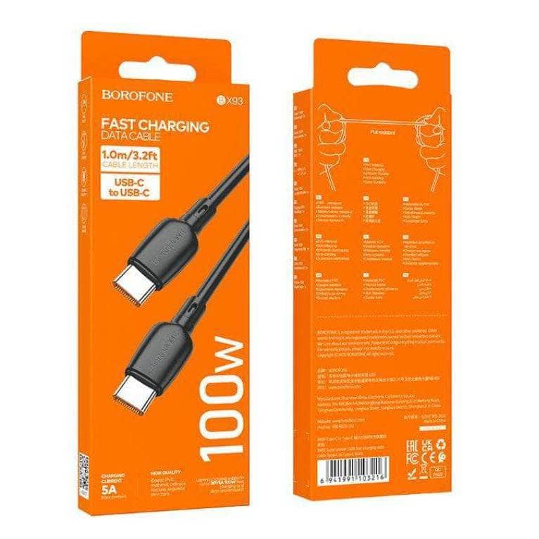 BOROFONE 1M 100W PD Type C to Type C Charging Cable-Case & Gear - phoneguy.com.au-www.PhoneGuy.com.au