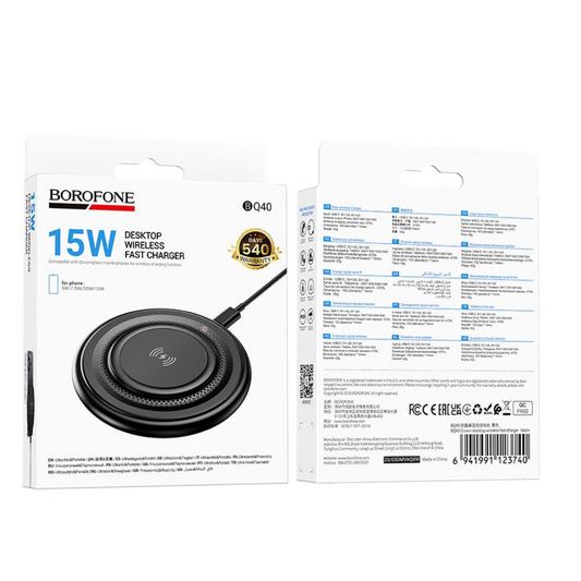 BOROFONE BQ40 Crown desktop 15W wireless fast charger - Black-Case & Gear - phoneguy.com.au-www.PhoneGuy.com.au