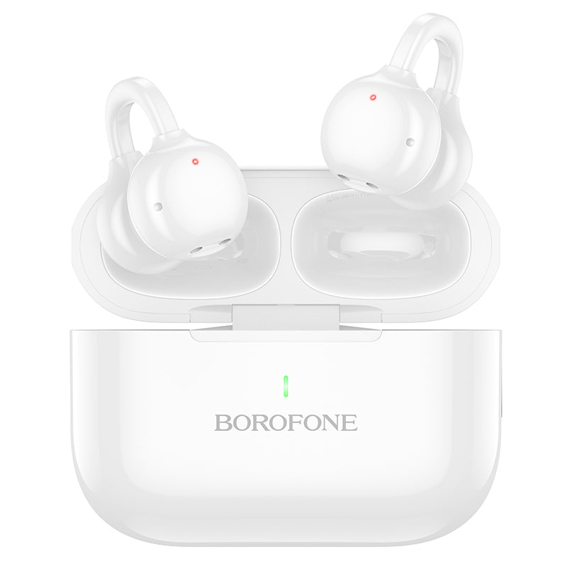 BOROFONE BW95 Cancion Clip-on True Wireless Bluetooth Headset - White-Audio-Case & Gear - phoneguy.com.au-www.PhoneGuy.com.au