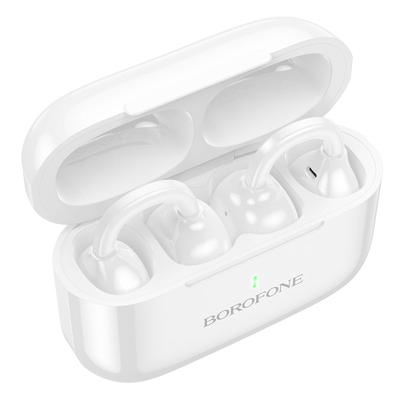 BOROFONE BW95 Cancion Clip-on True Wireless Bluetooth Headset - White-Audio-Case & Gear - phoneguy.com.au-www.PhoneGuy.com.au