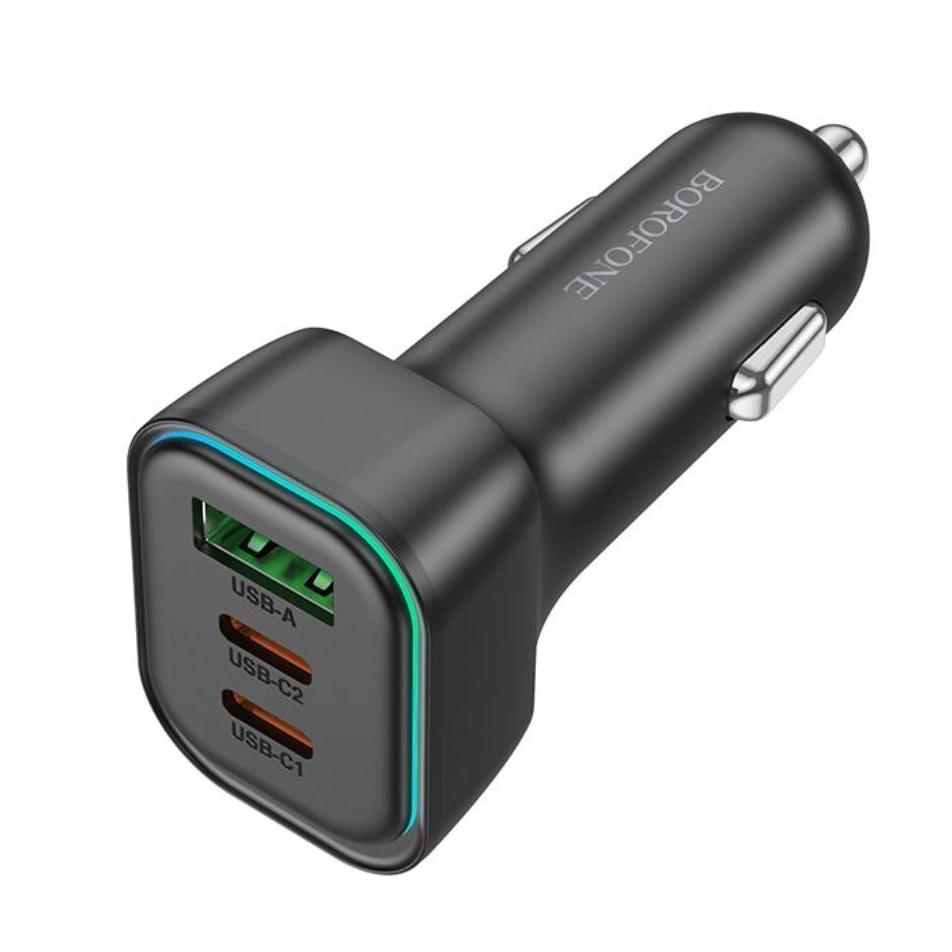 BOROFONE BZ28C Trophie PD60W(2C1A) car charger - black-Case & Gear - phoneguy.com.au-www.PhoneGuy.com.au