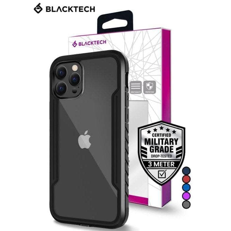 Blacktech Aluminum Frame Armour Case Anti Shock for iPhone 13/13 Pro Max-Phone Case-BLACKTECH-www.PhoneGuy.com.au