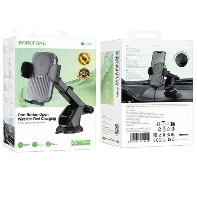 Borofone BH222 15W Wireless Fast Charging Windshield Car Mount Phone Holder-Case & Gear - phoneguy.com.au-www.PhoneGuy.com.au