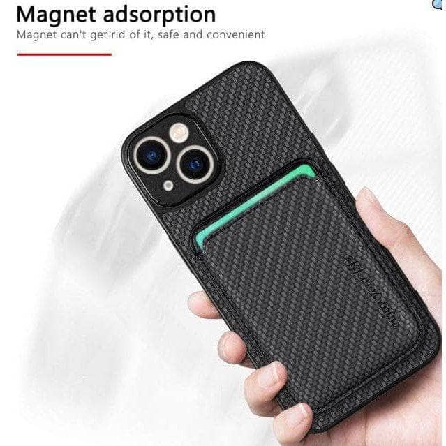 Carbon Fiber Detachable Magsafe Wallet Card Holder case For iPhone 15 Series-Phone Case-Case & Gear - phoneguy.com.au-www.PhoneGuy.com.au