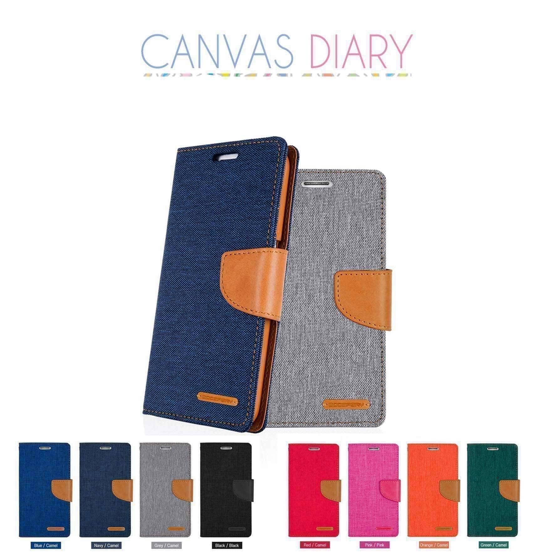 Goospery Denim Canvas Cover Leather Wallet Flip Card Samsung Galaxy S9+-Phone Case-Goospery-www.PhoneGuy.com.au