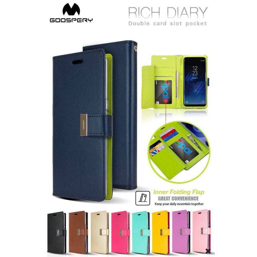 Goospery Mercury Rich Diary Case for Samsung S26 Ultra/ S26/ S26+-Case & Gear - phoneguy.com.au-www.PhoneGuy.com.au