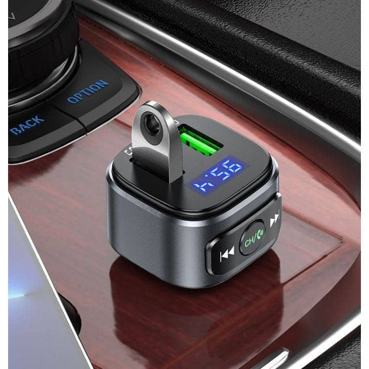 Hoco E67 QC3.0 Car Bluetooth MP3 FM Transmitter Charger - Black-bluetooth-Hoco-www.PhoneGuy.com.au