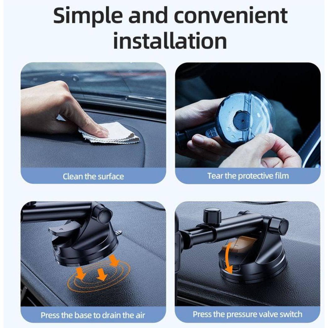 Hoco HW5 15W Center Console Journey Wireless Car Holder - Black-Case & Gear - phoneguy.com.au-www.PhoneGuy.com.au
