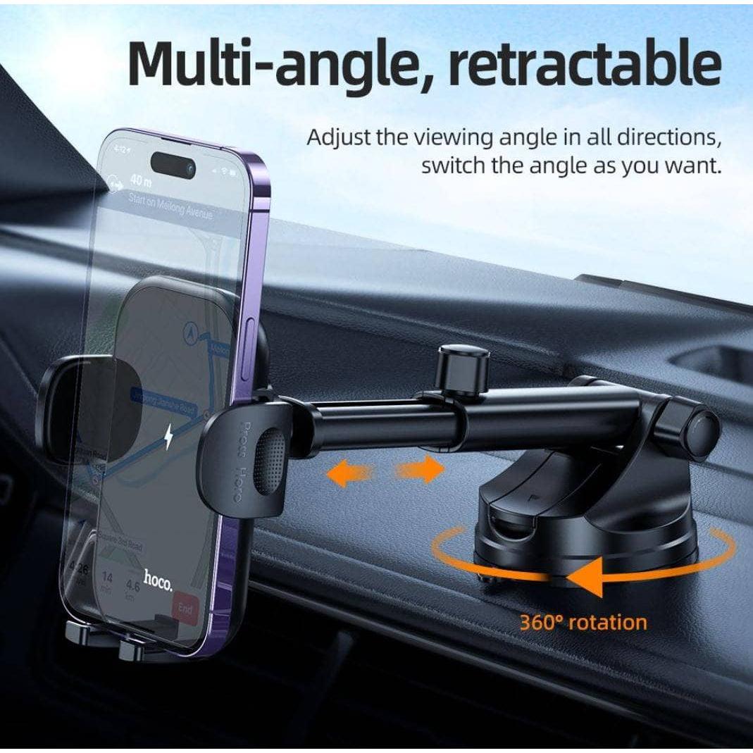 Hoco HW5 15W Center Console Journey Wireless Car Holder - Black-Case & Gear - phoneguy.com.au-www.PhoneGuy.com.au