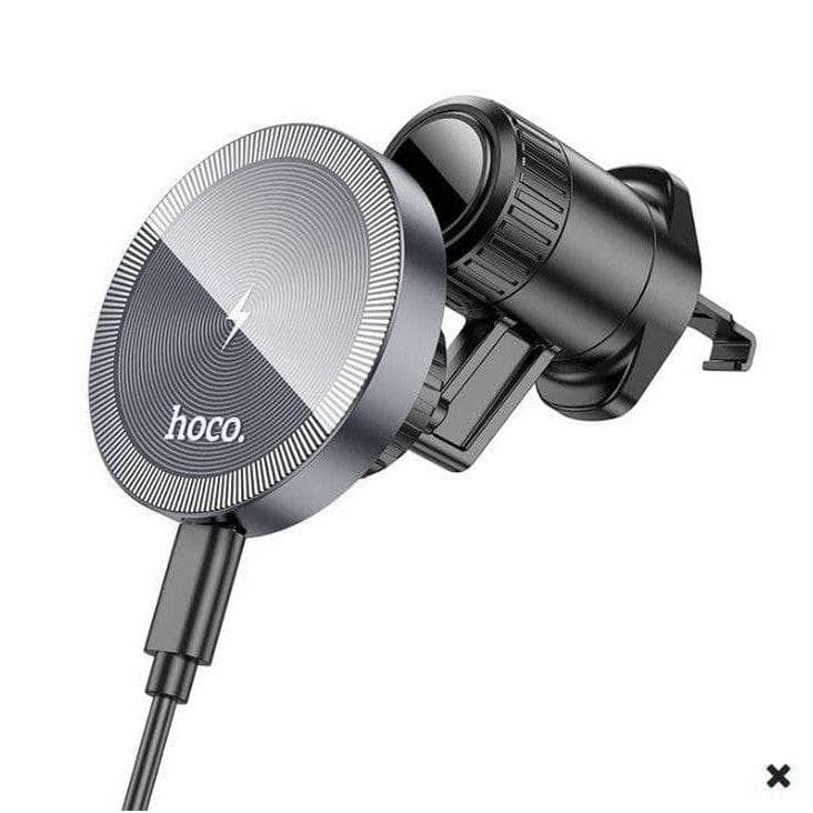 Hoco HW6 15W Vision Metal Magnetic Wireless Charging Air Vent Car Holder-Case & Gear - phoneguy.com.au-www.PhoneGuy.com.au