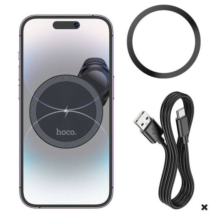 Hoco HW6 15W Vision Metal Magnetic Wireless Charging Air Vent Car Holder-Case & Gear - phoneguy.com.au-www.PhoneGuy.com.au