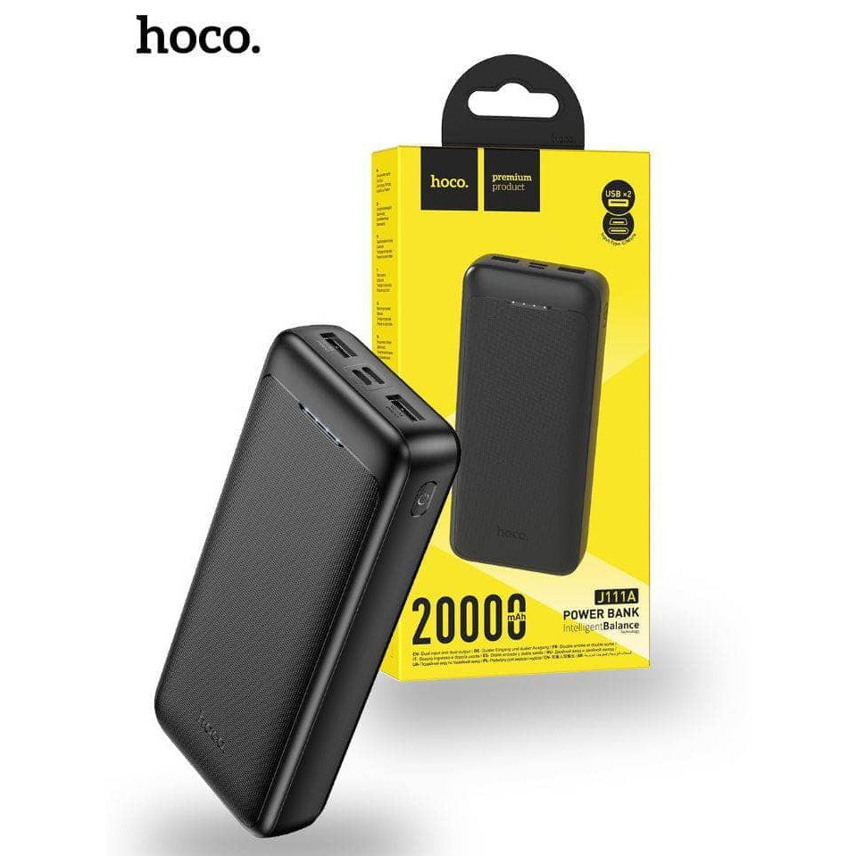 Hoco J111A 20000mAh Smart Charge Power Bank - Black-Power bank-Hoco-www.PhoneGuy.com.au