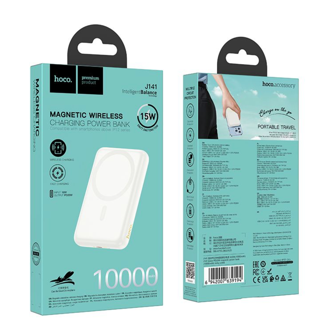 Hoco J141 Grace PD20W Mag power bank 10000mAh (MagSafe Compatible)-Case & Gear - phoneguy.com.au-www.PhoneGuy.com.au