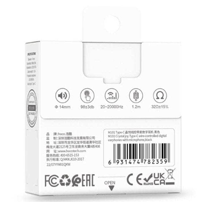 Hoco M101 Crystal USB-C Handsfree-Headphones > Earphone-Hoco-www.PhoneGuy.com.au