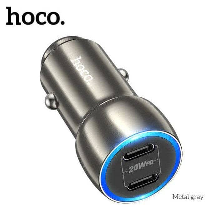 Hoco Z48 40W Dual Port USB-C Metal Car Charger-Case & Gear - phoneguy.com.au-www.PhoneGuy.com.au