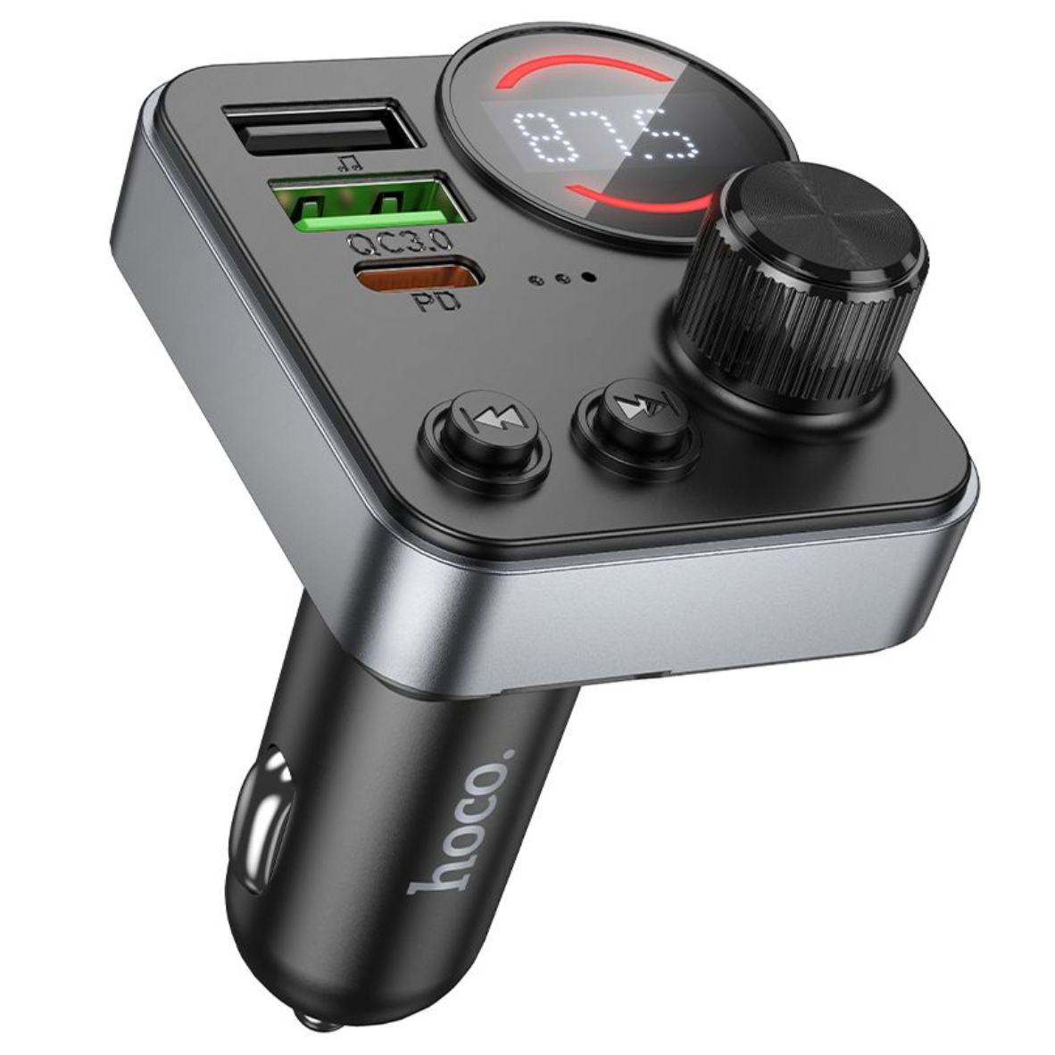 Hoco. E86 Alegria 48W dual port PD30W QC3.0 car BT FM transmitter - black-Case & Gear - phoneguy.com.au-www.PhoneGuy.com.au