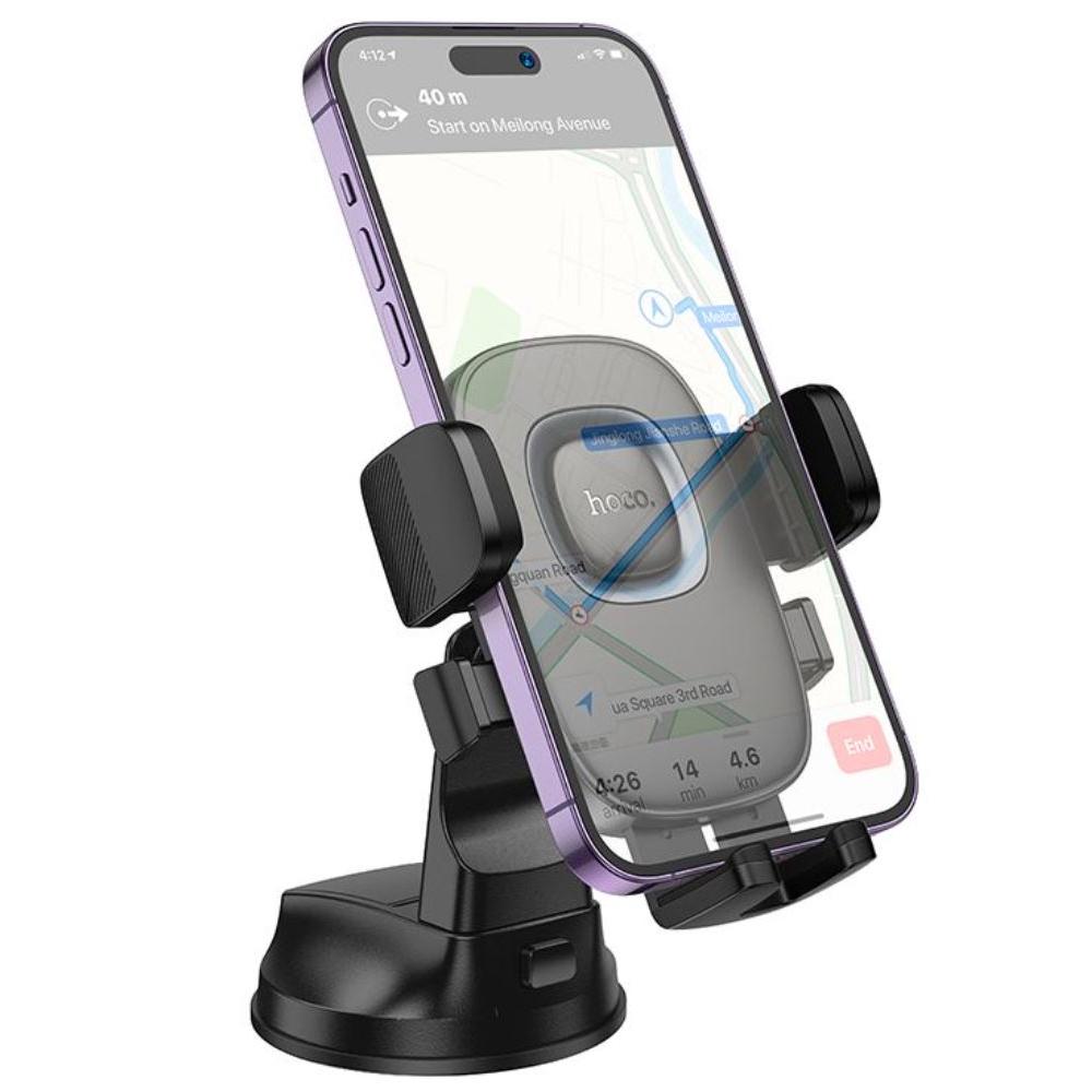 Hoco. H76 Crown one-button car holder center console - black metal gray-Case & Gear - phoneguy.com.au-www.PhoneGuy.com.au