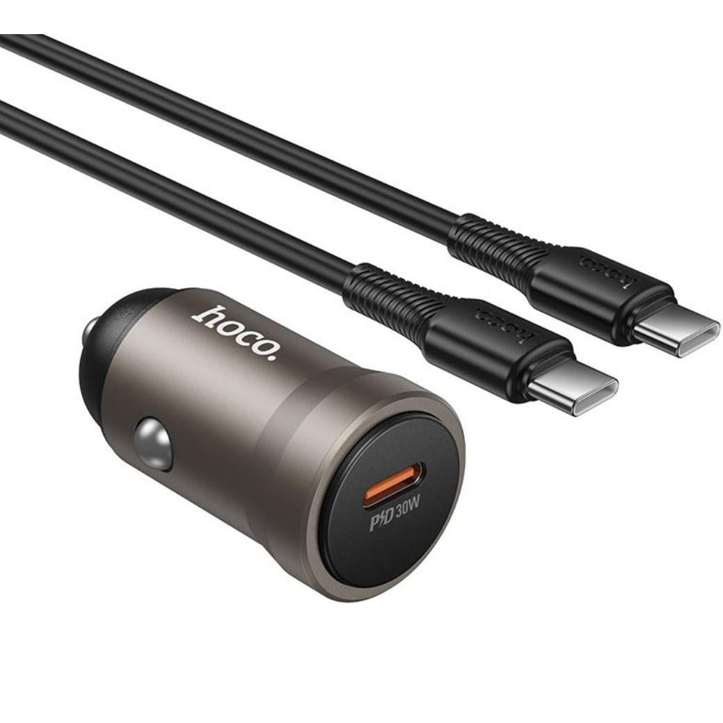 Hoco. Z62A Energy single port PD30W car charger set(C to C) - metal gray-Case & Gear - phoneguy.com.au-www.PhoneGuy.com.au