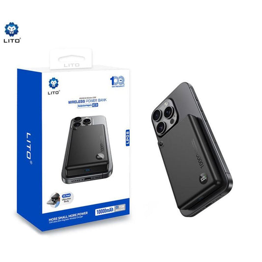 LITO 15W Ultra Thin 5 in 1 Mag Power Bank (MagSafe Compatible) - Black-Case & Gear - phoneguy.com.au-www.PhoneGuy.com.au