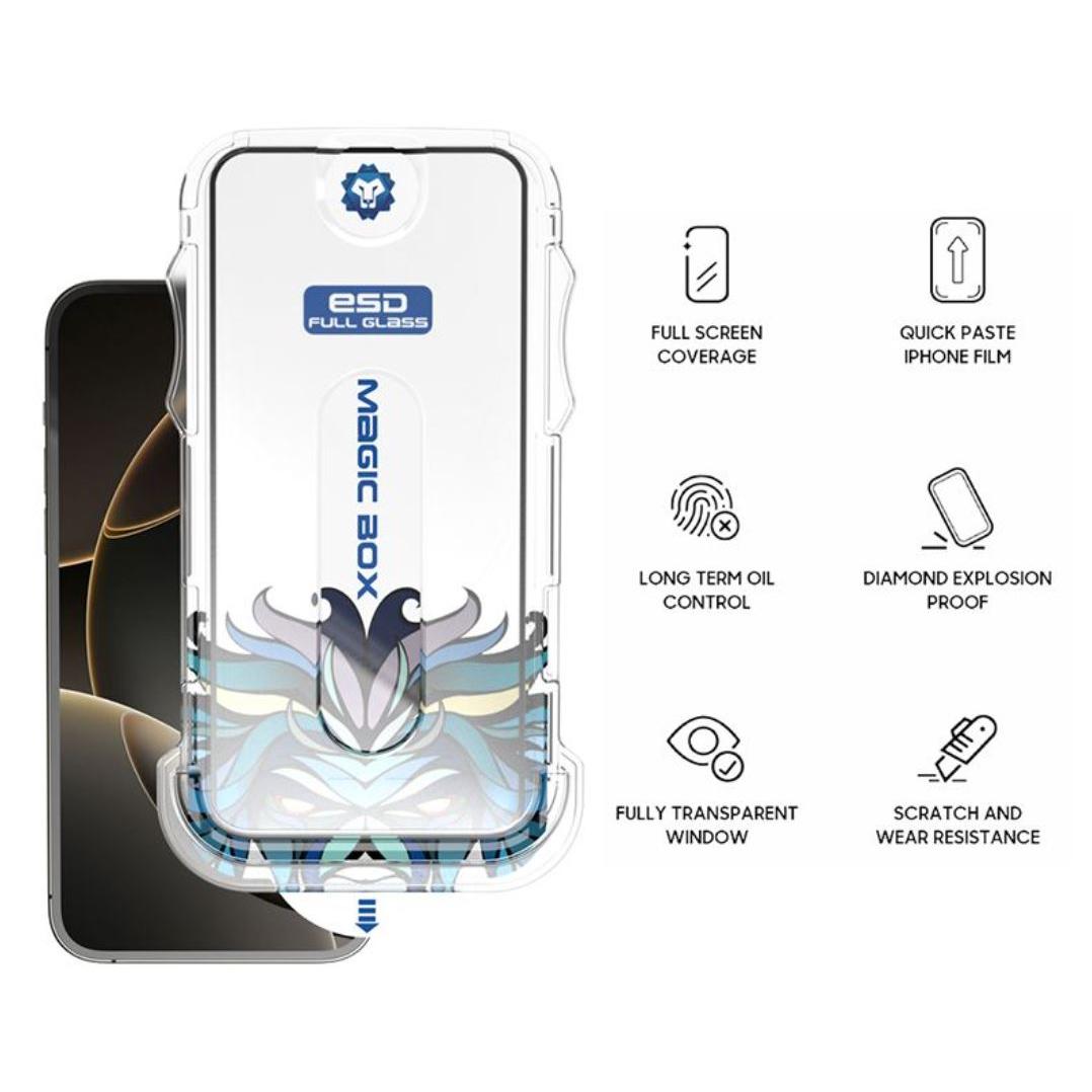 LITO CLEAR Full Glass protector With Tools ESD - Black edge-Case & Gear - phoneguy.com.au-www.PhoneGuy.com.au