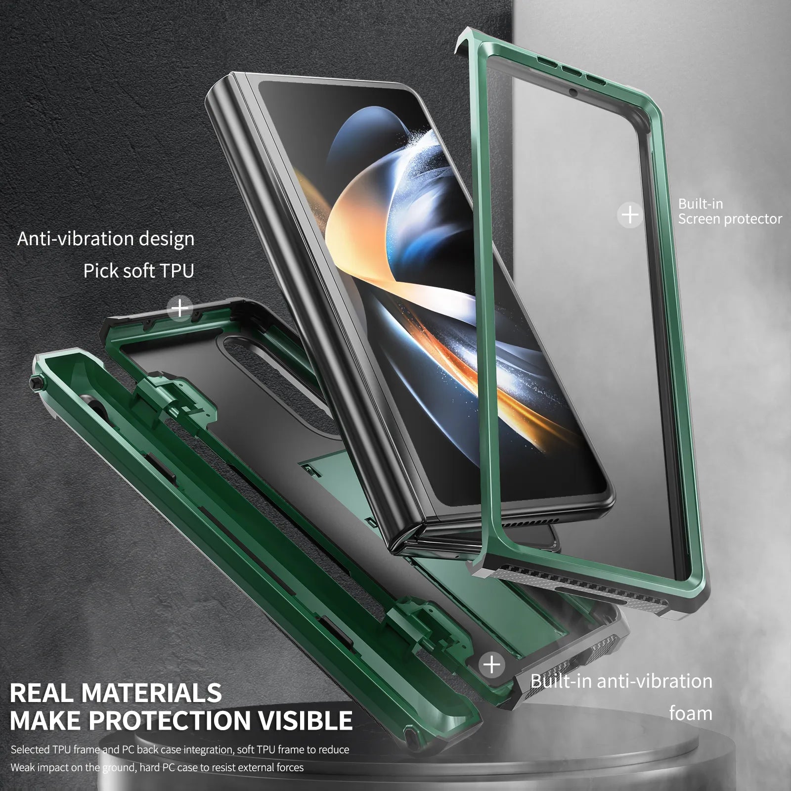 Military Armor Case for Samsung Galaxy Z Fold 5 Hard Cases for Galaxy Z Fold 4 Fold3-Phone Case-Generic-www.PhoneGuy.com.au