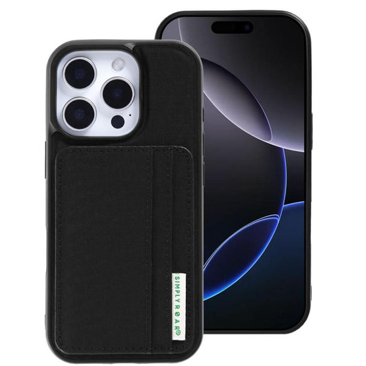 Simply Roar Fabric Stand Case for iPhone 16 Pro Max - Black-Case & Gear - phoneguy.com.au-www.PhoneGuy.com.au