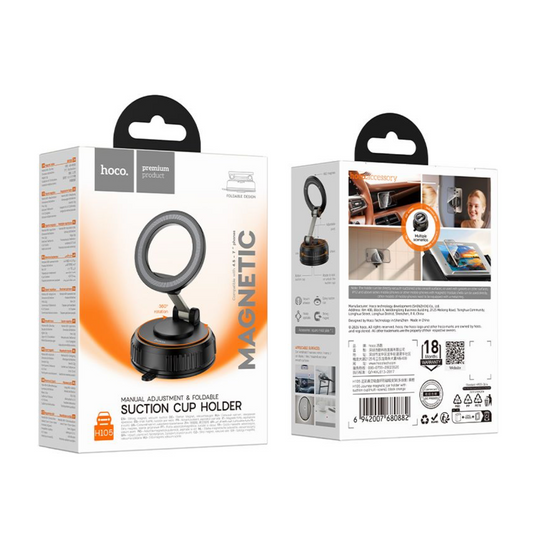 hoco. H105 Journey magnetic car holder with suction cup - Black-Case & Gear - phoneguy.com.au-www.PhoneGuy.com.au