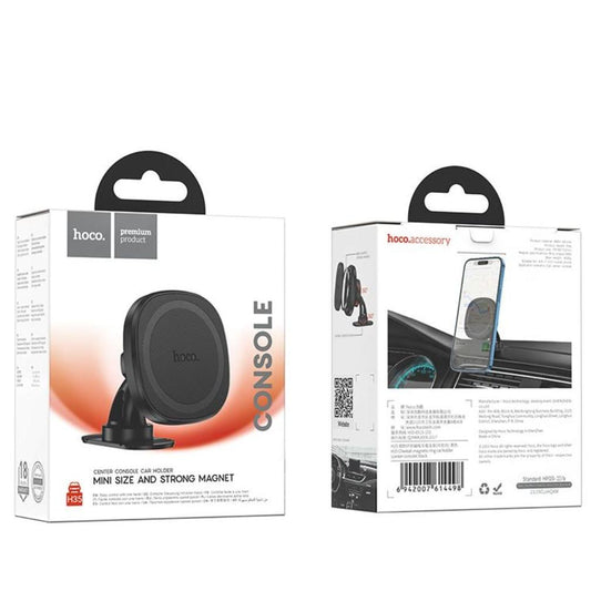 hoco. H35 Cheetah Mag ring car holder center console (MagSafe Compatible) - black-Case & Gear - phoneguy.com.au-www.PhoneGuy.com.au
