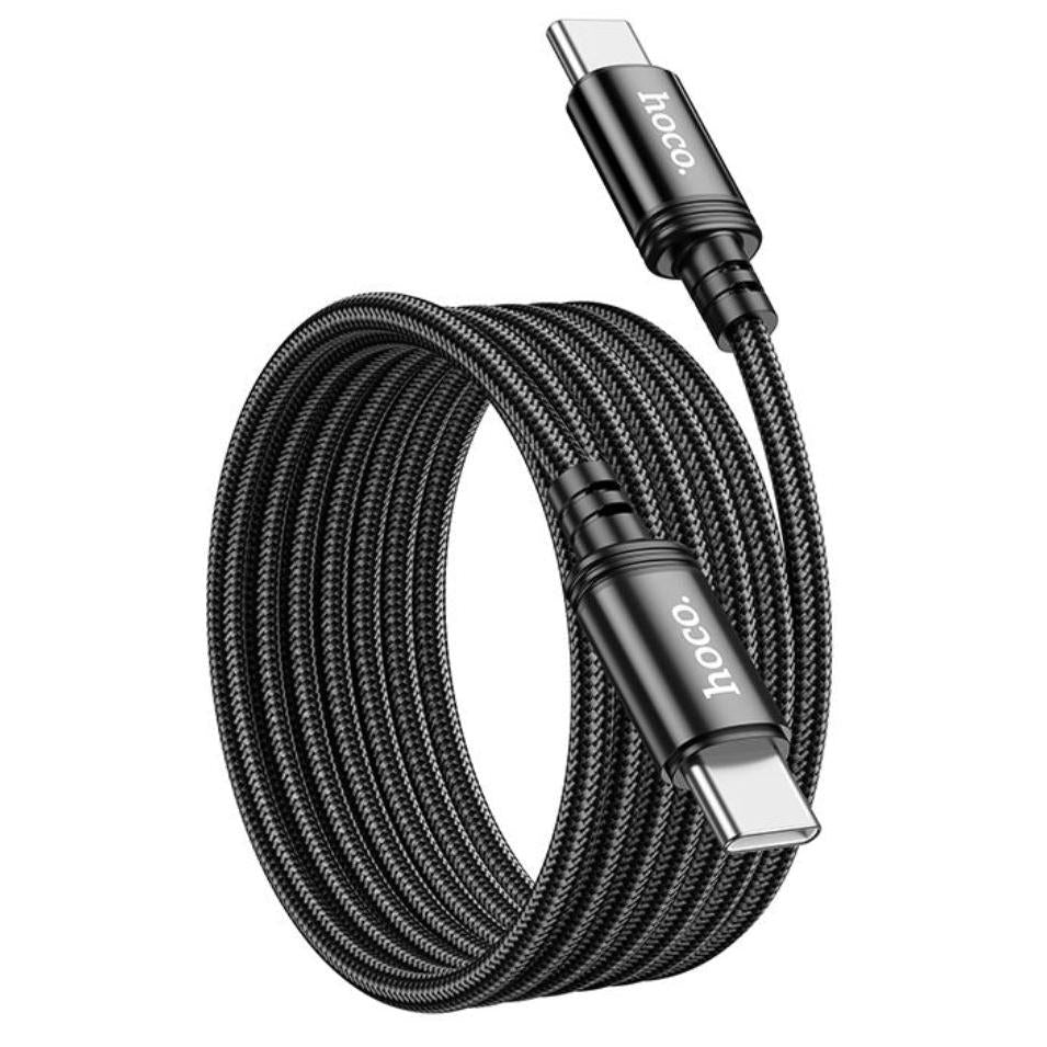 hoco. X89 USB-C to USB-C Braided 60W charging data cable C to C 2 meter - black-Case & Gear - phoneguy.com.au-www.PhoneGuy.com.au