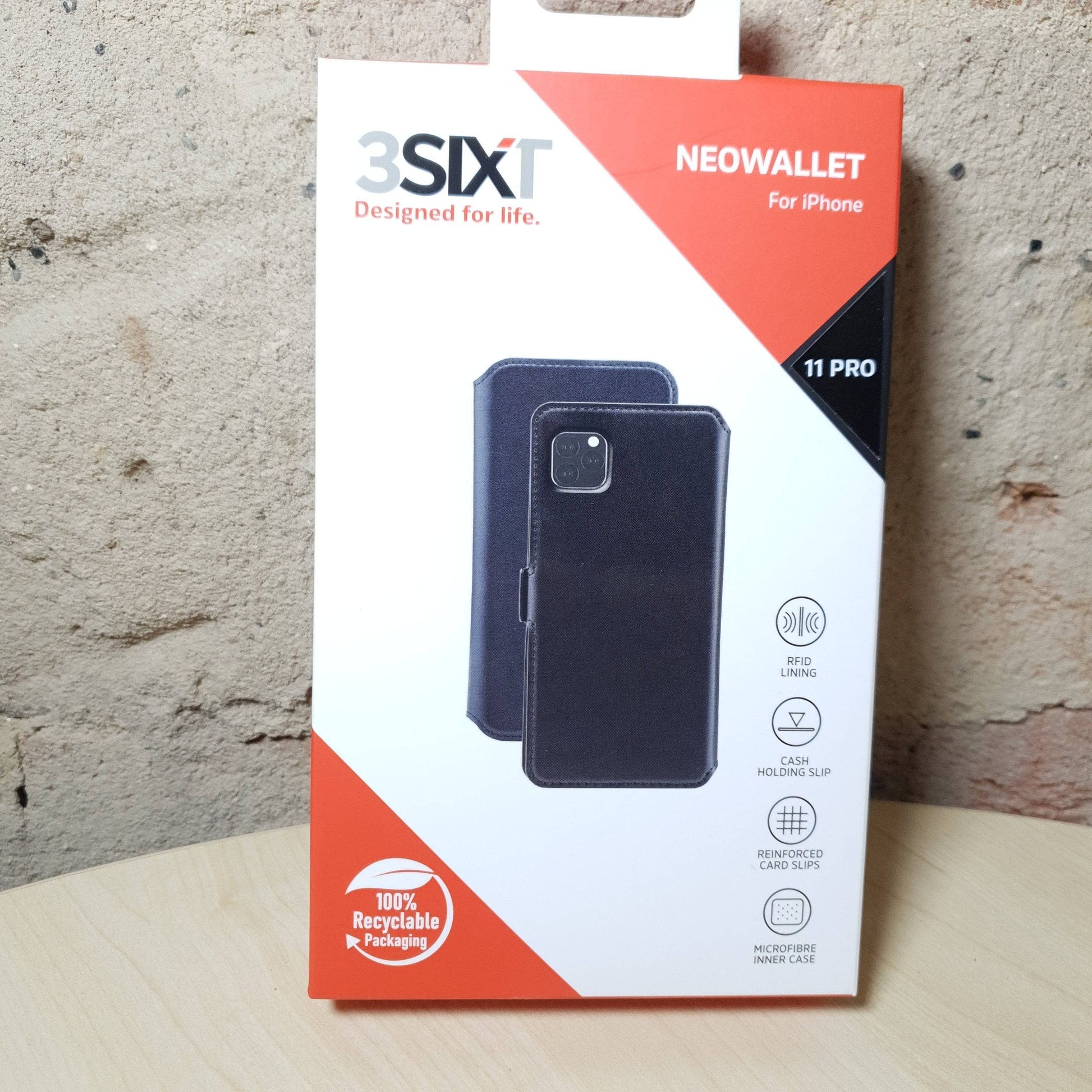 3SIXT NeoWallet 2.0 for iPhone 11 Pro (5.8'' INCH) - Black-Phone Case-3SIXT-www.PhoneGuy.com.au