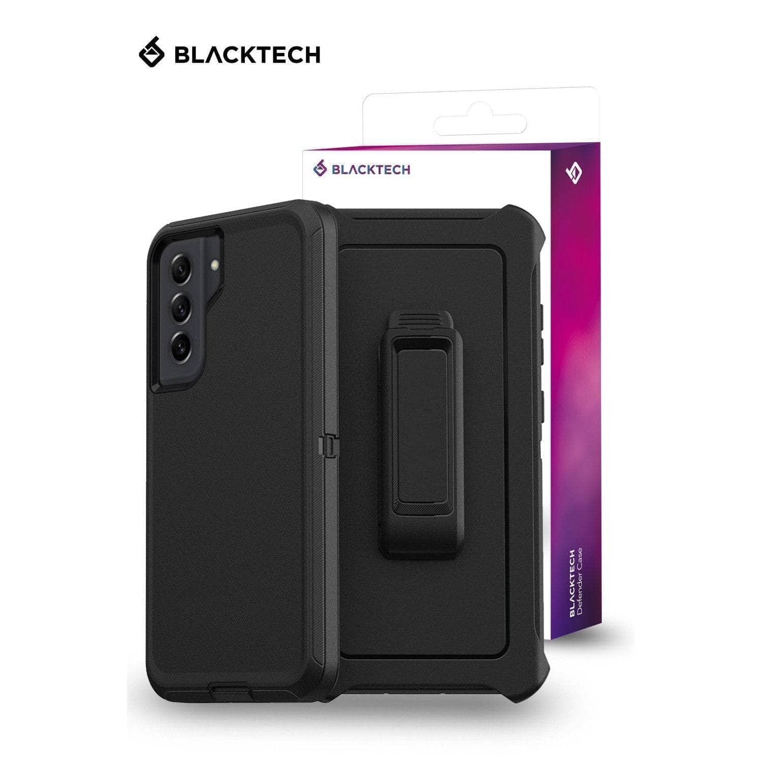 BLACKTECH Defender with Separable Clip case for Samsung S21 FE-Phone Case-BLACKTECH-www.PhoneGuy.com.au