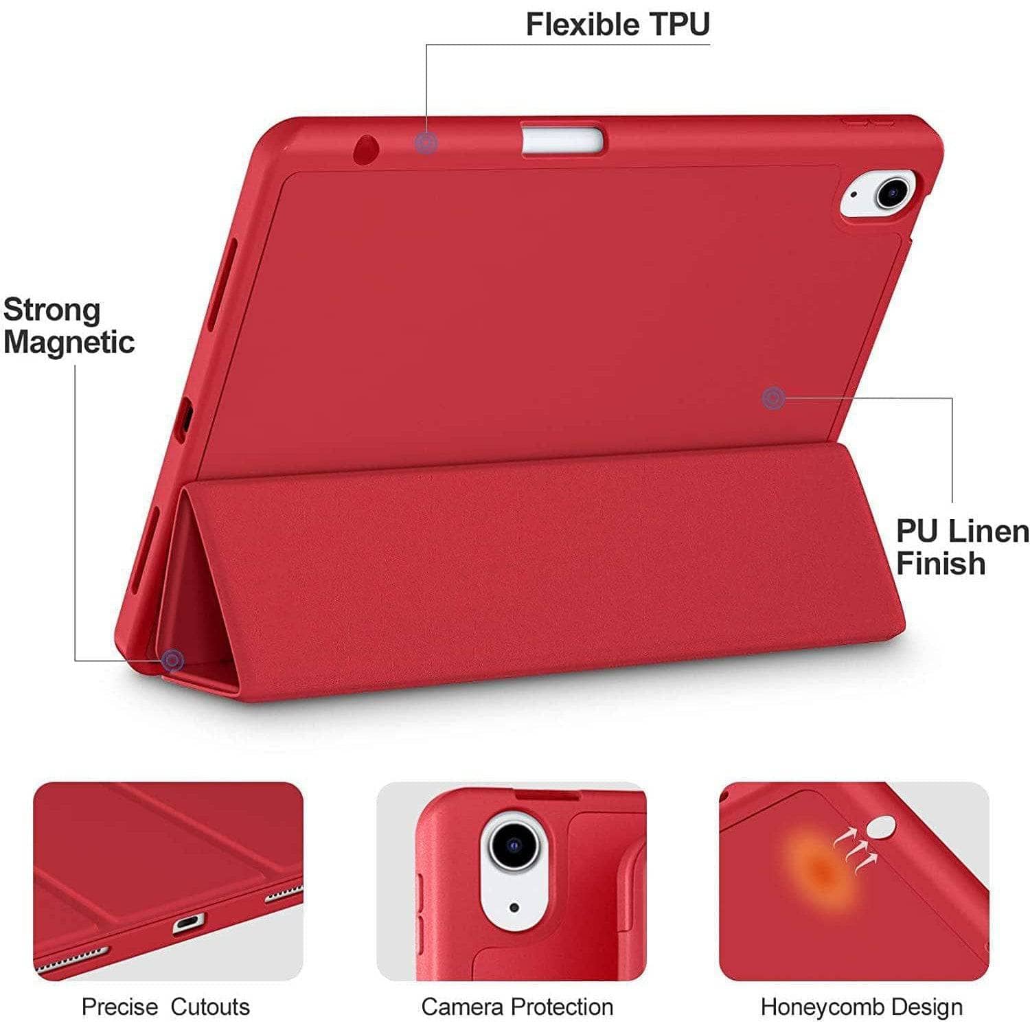 BLACKTECH Smart Fold Case with Pencil Holder for iPad 10th gen 10.9 inch-iPad Case-Case & Gear - phoneguy.com.au-www.PhoneGuy.com.au