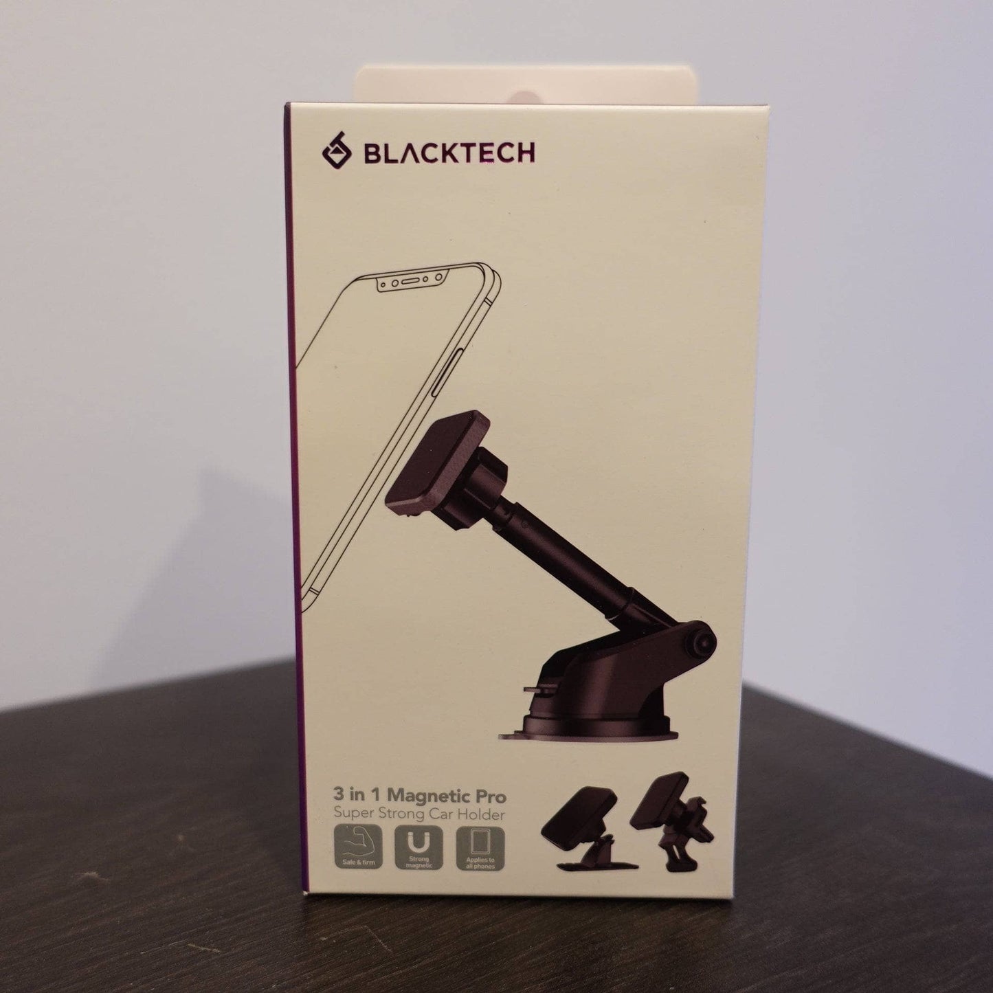 BLACKTECH Super Strong Magnetic Pro 3 in 1 Holder - Black-Holders-BLACKTECH-www.PhoneGuy.com.au