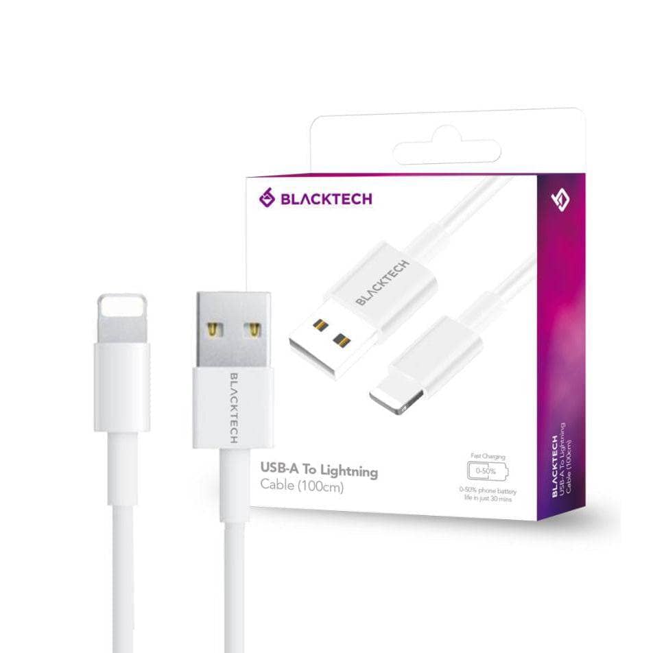 BLACKTECH USB-A to Lightning Cable for iPhone iPad 1 Meter 2 Meter-Cable-Blacktech-www.PhoneGuy.com.au