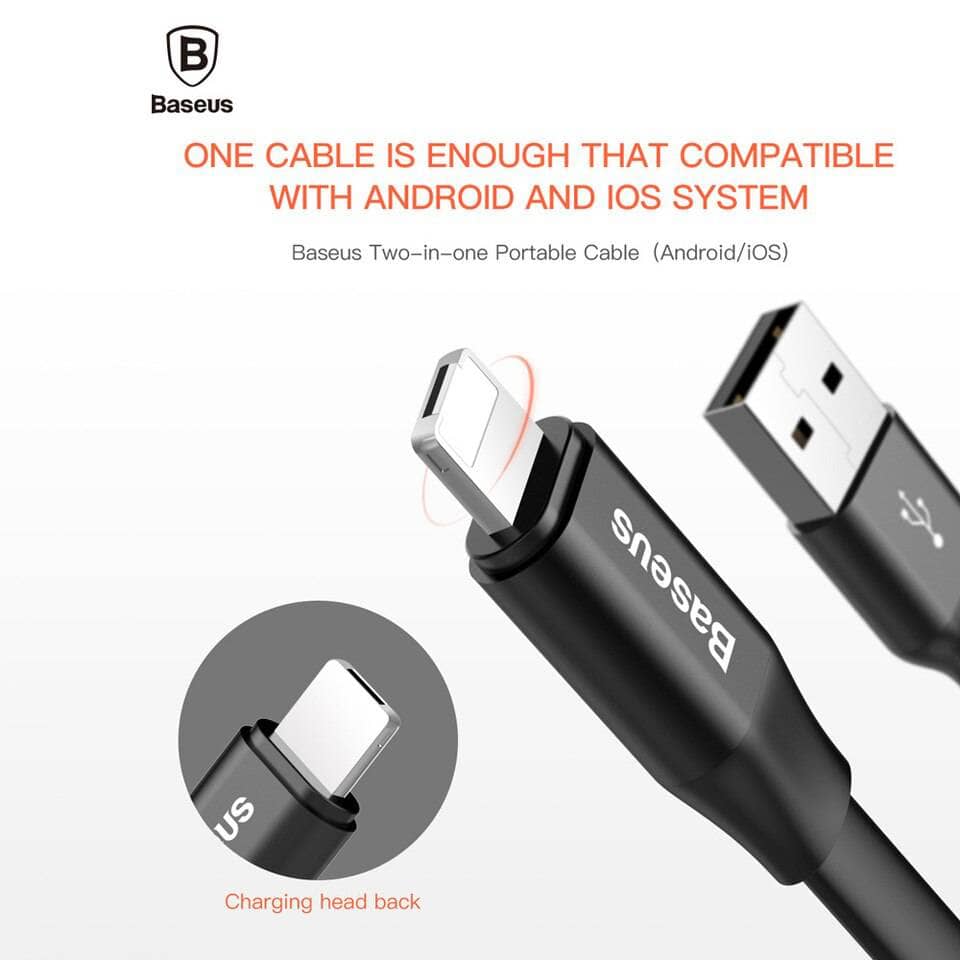 Baseus Short Portable Cable for iPhone Samsung Android Micro USB Type C-cable-Baseus-www.PhoneGuy.com.au