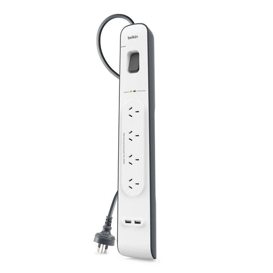 Belkin 2.4 Amp 4-Outlet 2 USB Ports Surge Board Universally compatible White-Charging - Wall Chargers-BELKIN-www.PhoneGuy.com.au